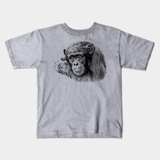 Sad-eyed Chimpanzee for Animal Lovers Kids T-Shirt